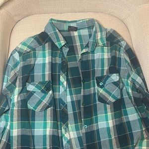Green/teal flannel